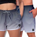 Kit Short Casal Masculino Feminino Degrade Preto e Branco