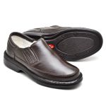 Sapato Social Comfort Couro Masculino Palmilha GEL Ultra Confortável Café