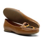 Mocassim Couro Animal Print Feminino Artesanal Caramelo