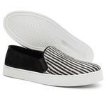 Slip On Couro Animal Print Feminino Solado Flat Casual Zebra