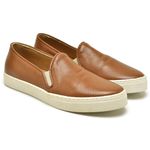 Slip On Couro Texturizado Feminino Flatform Casual Caramelo