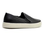 Slip On Couro Texturizado Feminino Flatform Casual Preto