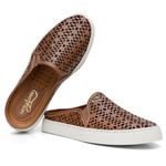 Mule Slip On Couro Vazado Feminino Pecan