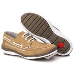 Mocassim Docksider Comfort Anatômico Couro Masculino Areia