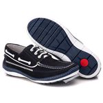 Mocassim Docksider Comfort Anatômico Couro Masculino Marinho