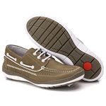 Mocassim Docksider Comfort Anatômico Couro Masculino Cinza