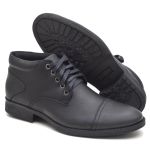 Ankle Boot Couro Cap Tue Masculina Clássica Preto