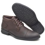 Ankle Boot Couro Cap Tue Masculina Clássica Café