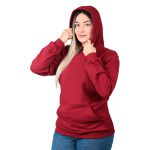 Blusa Moletom Flanelado Canguru Unissex Capuz Bordô