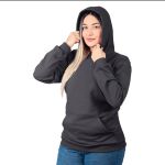 Blusa Moletom Flanelado Canguru Unissex Capuz Chumbo