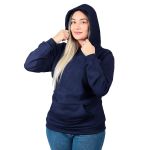 Blusa Moletom Flanelado Canguru Unissex Capuz Marinho