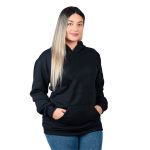 Blusa Moletom Flanelado Canguru Unissex Capuz Preto