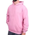 Blusa Moletom Flanelado Canguru Unissex Capuz Rosa