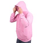 Blusa Moletom Flanelado Canguru Unissex Capuz Rosa