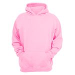 Blusa Moletom Flanelado Canguru Unissex Capuz Rosa