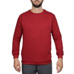 Blusa de Moletom Flanelado Gola Redonda Liso Unissex Bordô