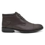 Ankle Boot Couro Cap Tue Masculina Clássica Café