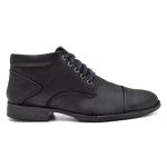 Ankle Boot Couro Cap Tue Masculina Clássica Preto