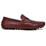 Mocassim Drive Couro Masculino Clássico Vinho