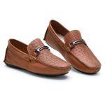 Mocassim Drive Couro Trissê Masculino Caramelo