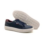 Tênis Casual Masculino Sola Alta Flat Amarração Marinho