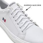 Tênis Casual Masculino Bandeira Cano Curto Branco