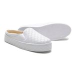 Mule Casual Texturizado Feminino Flatform Branco