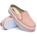 Mule Casual Texturizado Feminino Flatform Rosê