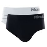 Kit 2 Peças Cueca Masculina Mash Slip Sem Costura Preto e Branco