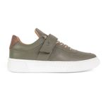 Tênis Sneaker Couro Masculino Skatista Esportista Reforçado Casual Conforto Verde Militar Verde Militar