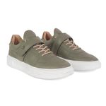 Tênis Sneaker Couro Masculino Skatista Esportista Reforçado Casual Conforto Verde Militar Verde Militar