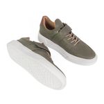 Tênis Sneaker Couro Masculino Skatista Esportista Reforçado Casual Conforto Verde Militar Verde Militar