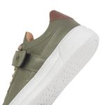 Tênis Sneaker Couro Masculino Skatista Esportista Reforçado Casual Conforto Verde Militar Verde Militar