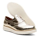 Oxford Brogue Feminino Solado EVA Flexível Versátil Spechio Ouro