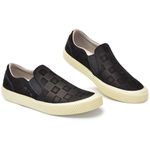 Slip On Couro Nobuck Masculino Solado Natural Emborrachado Preto