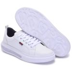 Tênis Casual Flatform Sola Alta Masculino Skatista Branco