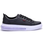 Tênis Casual Flatform Sola Alta Masculino Skatista Preto