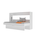 Cama de solteiro horizontal linha basic na cor branco tx