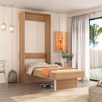 Cama de Solteiro Vertical linha basic na cor amadeirada