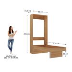Cama de Solteiro Vertical linha basic na cor amadeirada