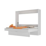 Cama de casal horizontal linha basic na cor branco tx