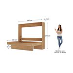 Cama de casal horizontal linha basic na cor amadeirada 