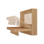Cama de casal horizontal linha basic na cor amadeirada 