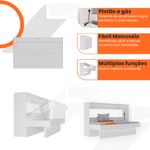 Cama de solteiro horizontal linha basic na cor branco tx