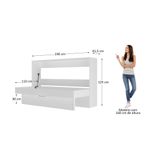 Cama de solteiro horizontal linha basic na cor branco tx