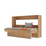 Cama de solteiro horizontal linha basic na cor amadeirada