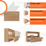 Cama de solteiro horizontal linha basic na cor amadeirada