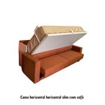 Cama casal horizontal linha Slim (sofá com braços)