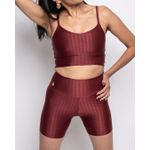 Conjunto Short e Top Fitness Feminino Laura Marsala