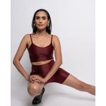 Conjunto Short e Top Fitness Feminino Laura Marsala